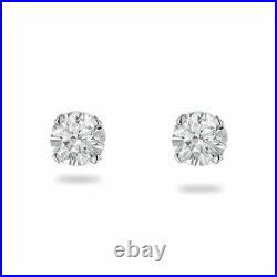 1/3 cttw Round Natural Diamond Stud Earrings 14k White Gold with Push Backs Gift