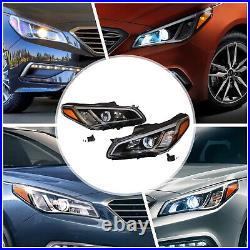 For 2015 2017 Hyundai Sonata Pair Headlights Headlamps Driver & Passenger US