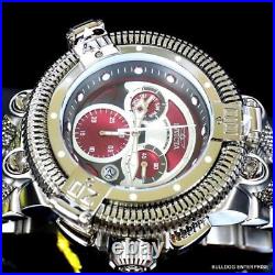 Invicta King Python Stainless Steel Ronda Z60 Burgandy Chronograph Watch New