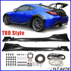 TRD Style Black ABS Side Skirts Fits 2022 2024 Subaru BRZ Toyota GR86 Left+Right